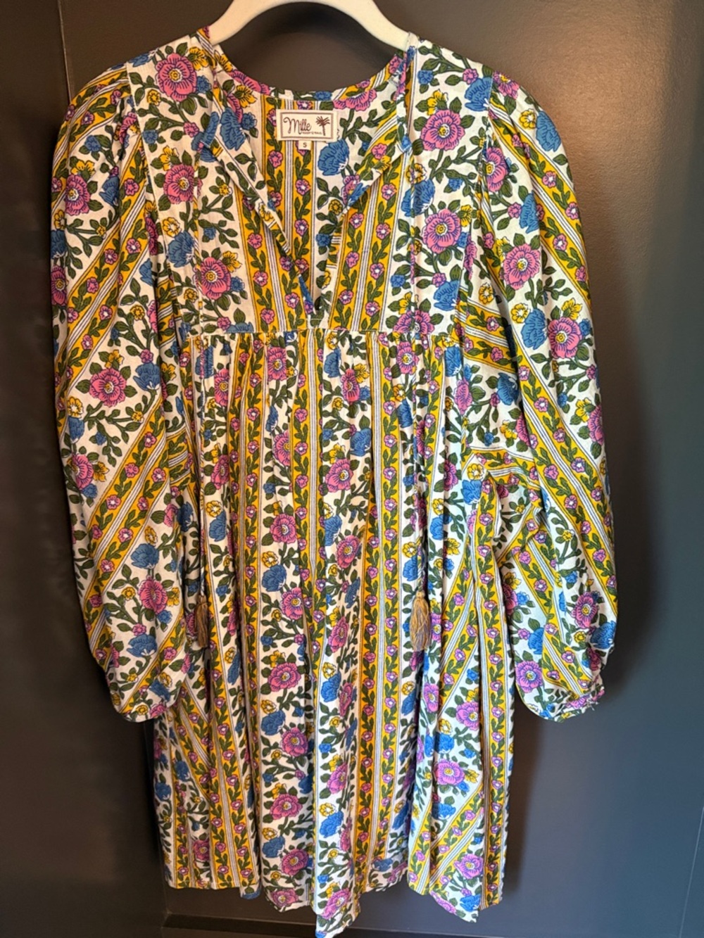 Mimi Printed Mini Dress in Pink & Blue